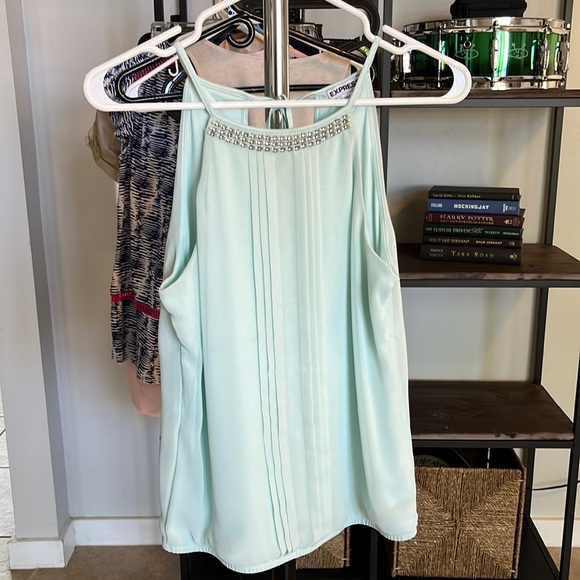 Mint green camisole with beading - Picture 1 of 3